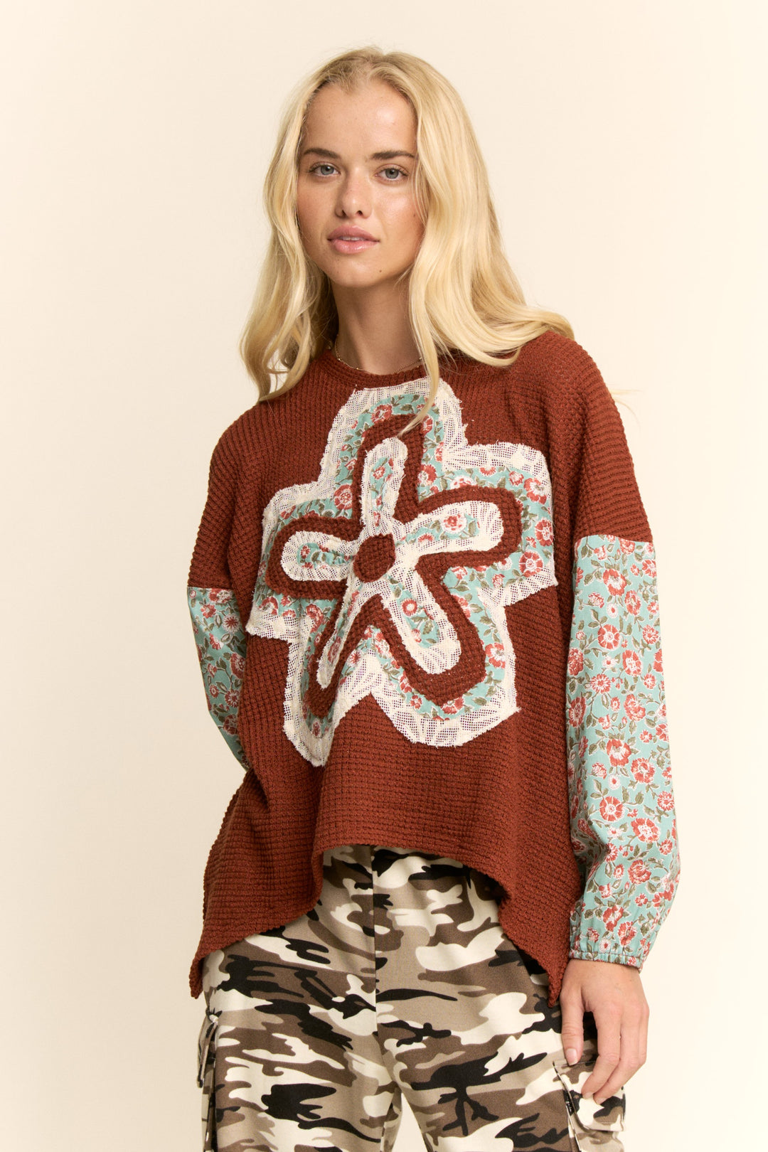 Ruby Garden Knitted Top