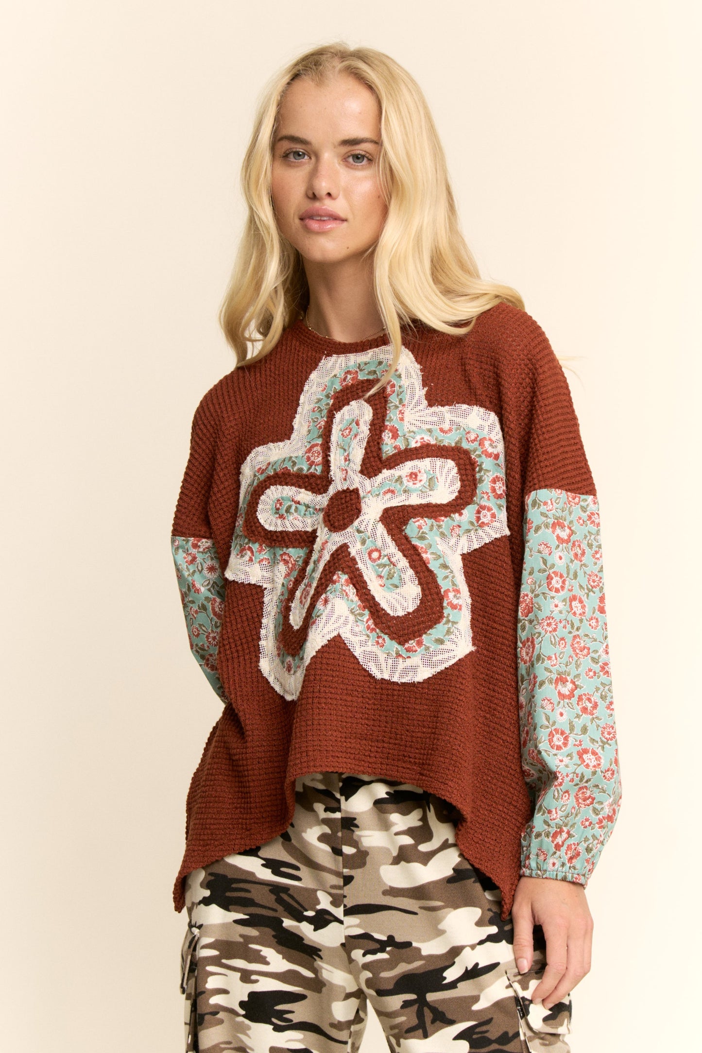 Ruby Garden Knitted Top