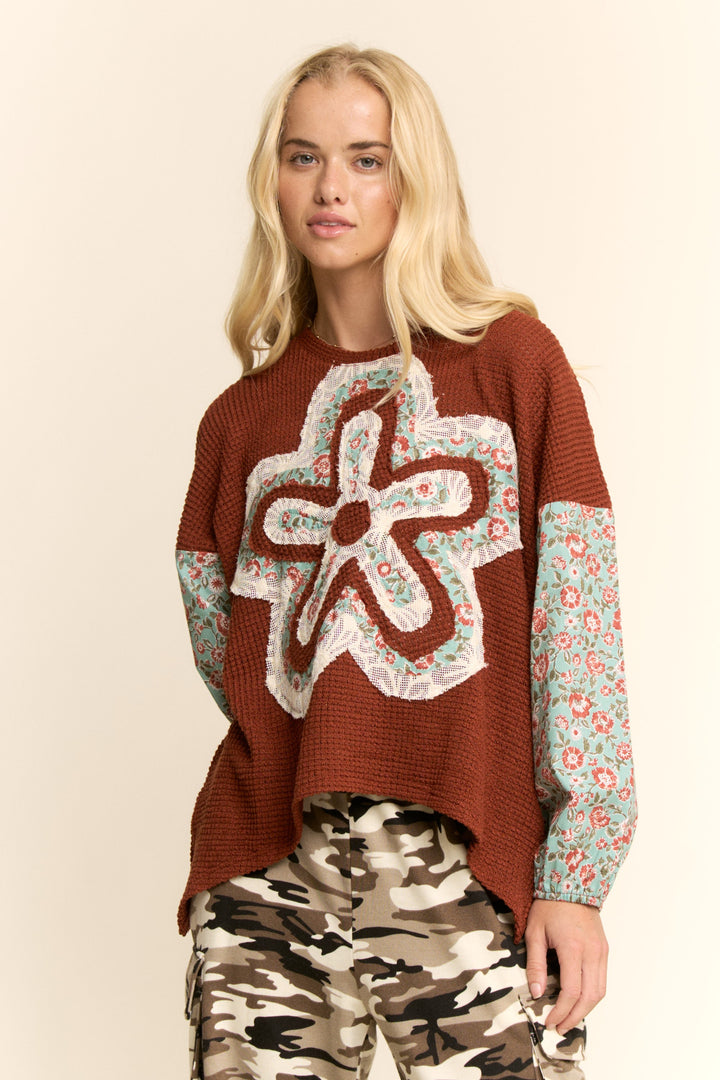 Ruby Garden Knitted Top