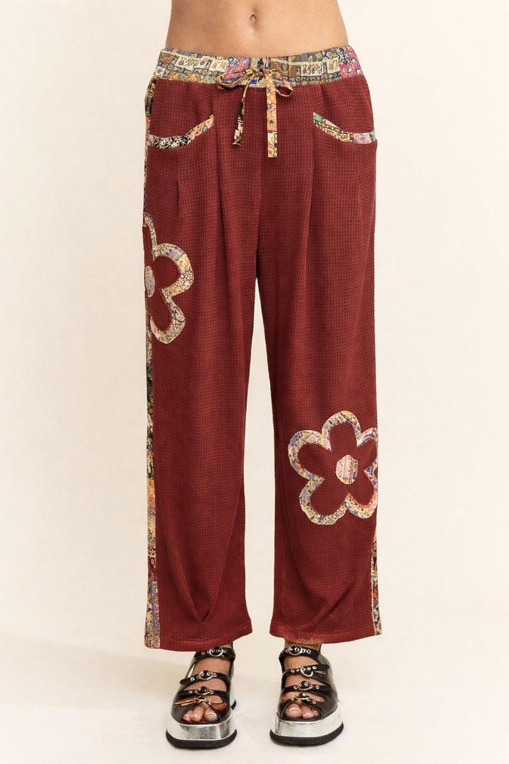 Cozy Crimson Waffle Pants