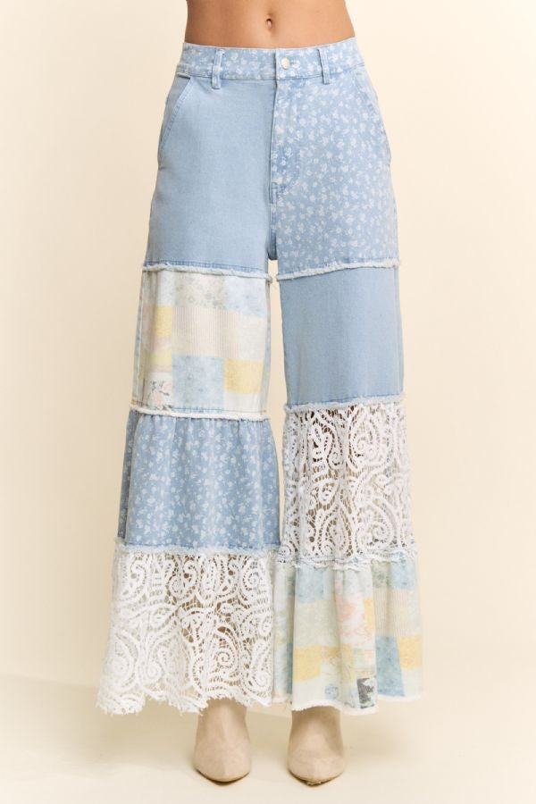 Flora Breeze Patchwork Pants