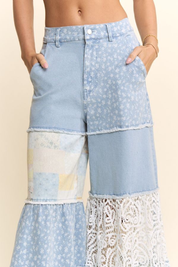 Flora Breeze Patchwork Pants
