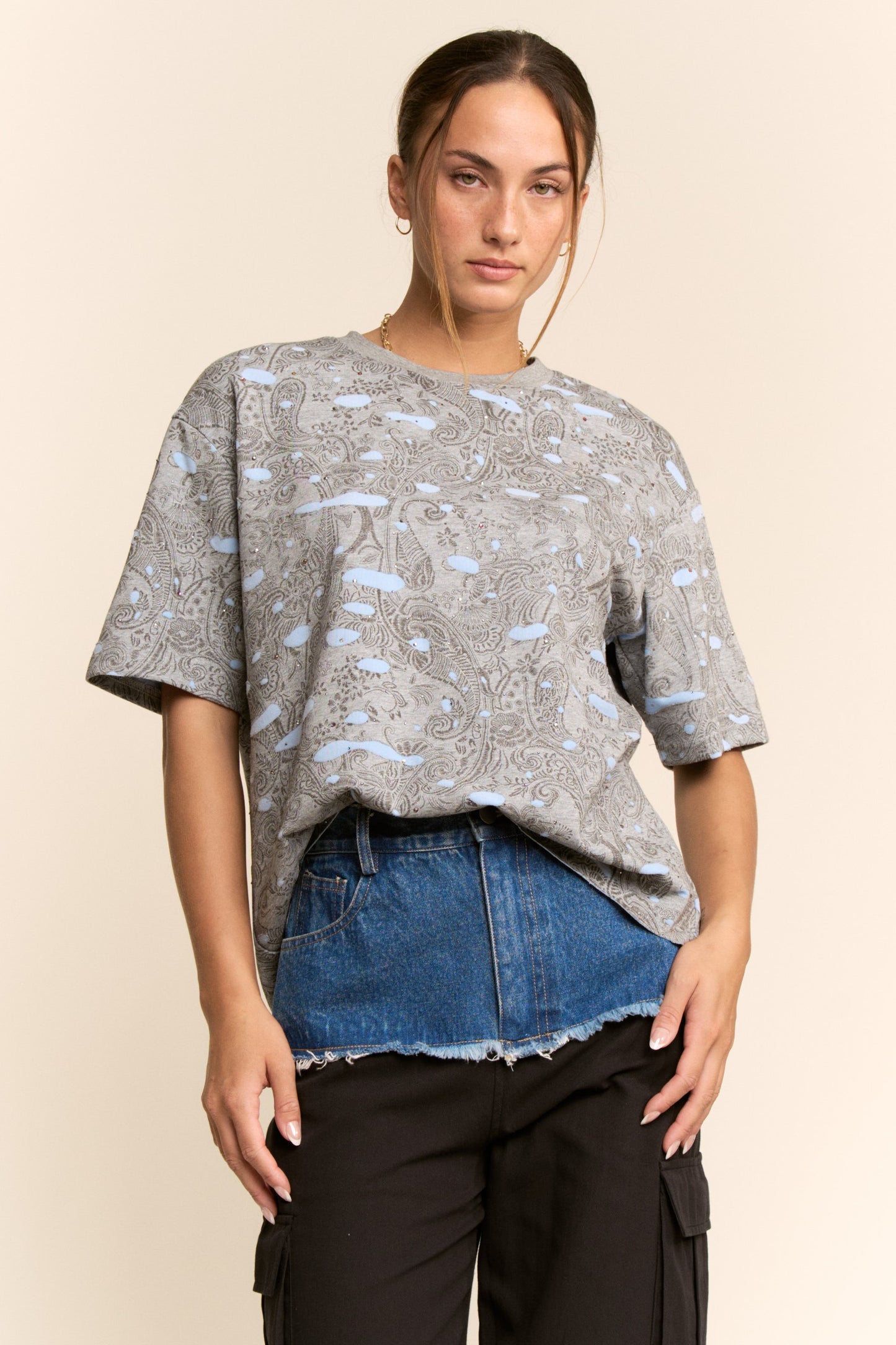 Distressed Paisley Tee