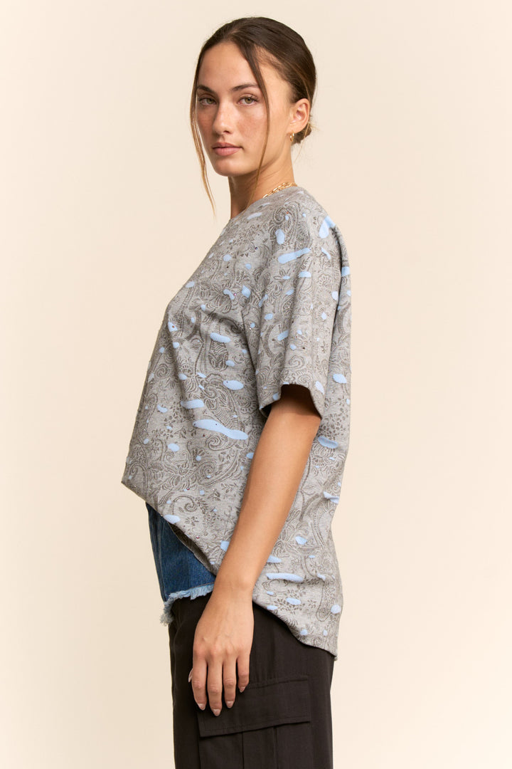 Distressed Paisley Tee