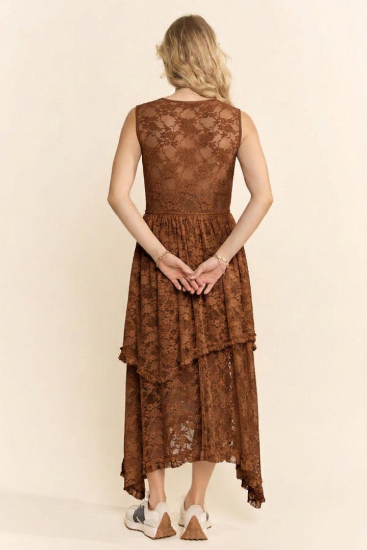 Mocha Mousse Lace Duster