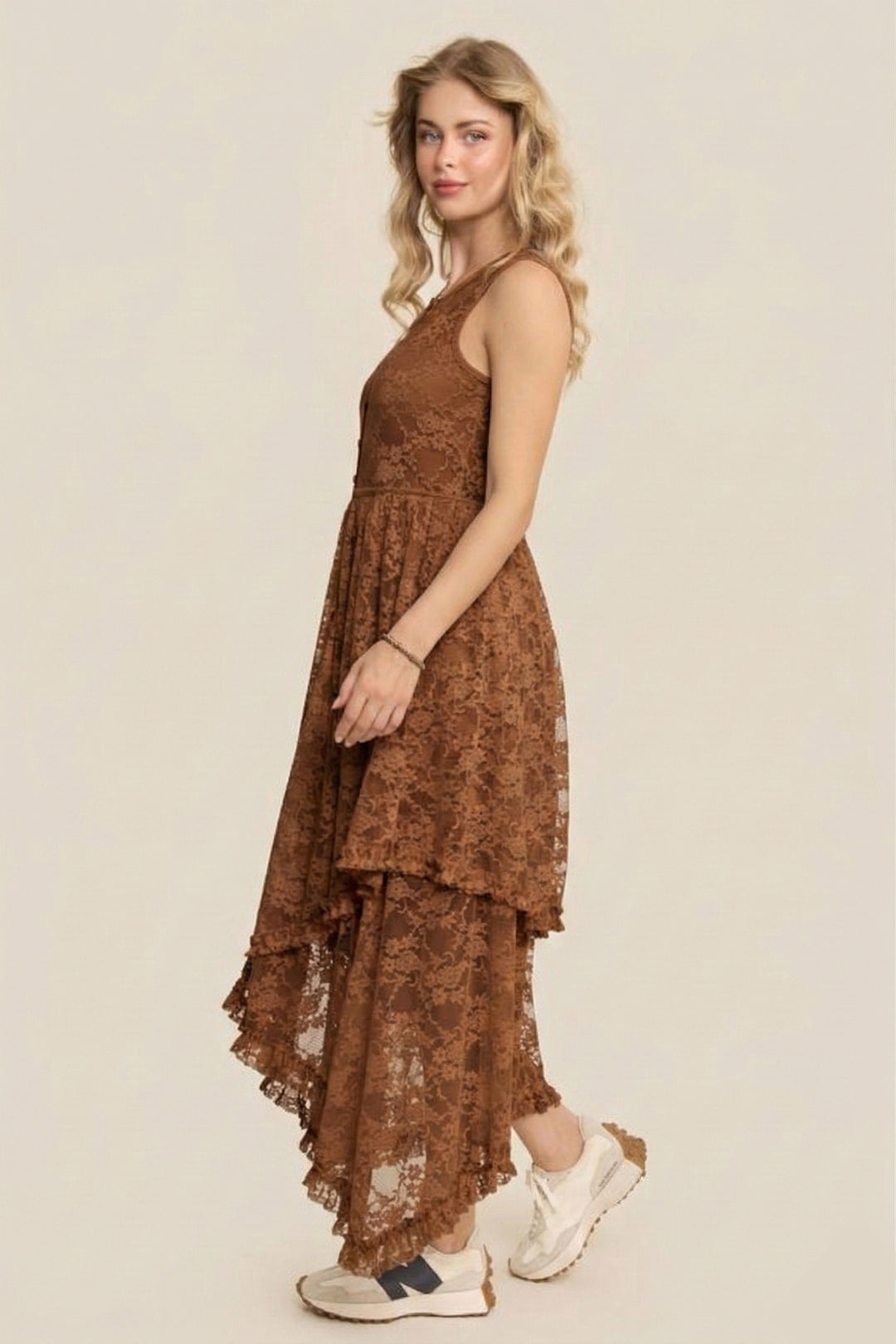Mocha Mousse Lace Duster