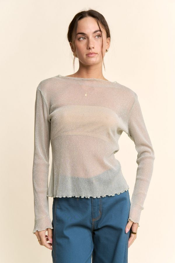 Sheer Luxe Mint Blue Blouse