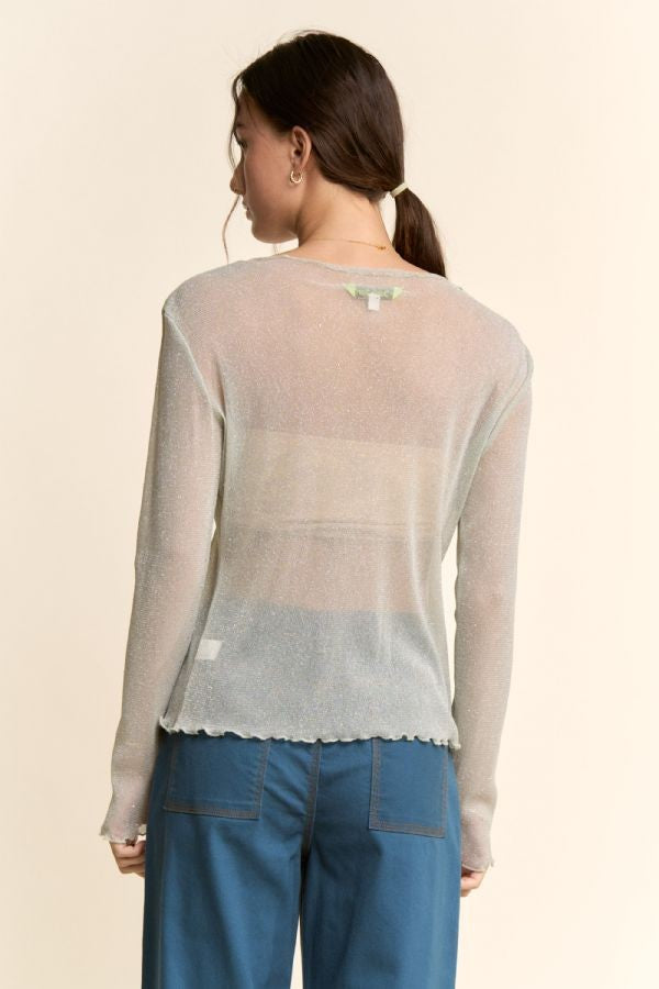 Sheer Luxe Mint Blue Blouse