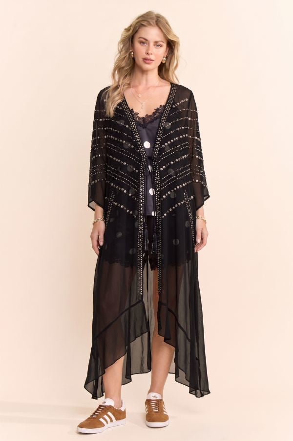Midnight Moonstone Sheer Kimono