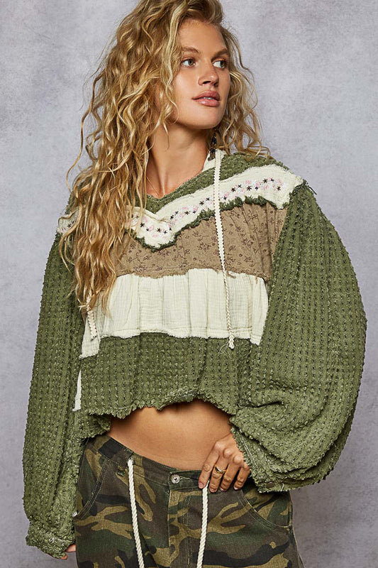 Sweet in Olive and Floral Sweatshirt