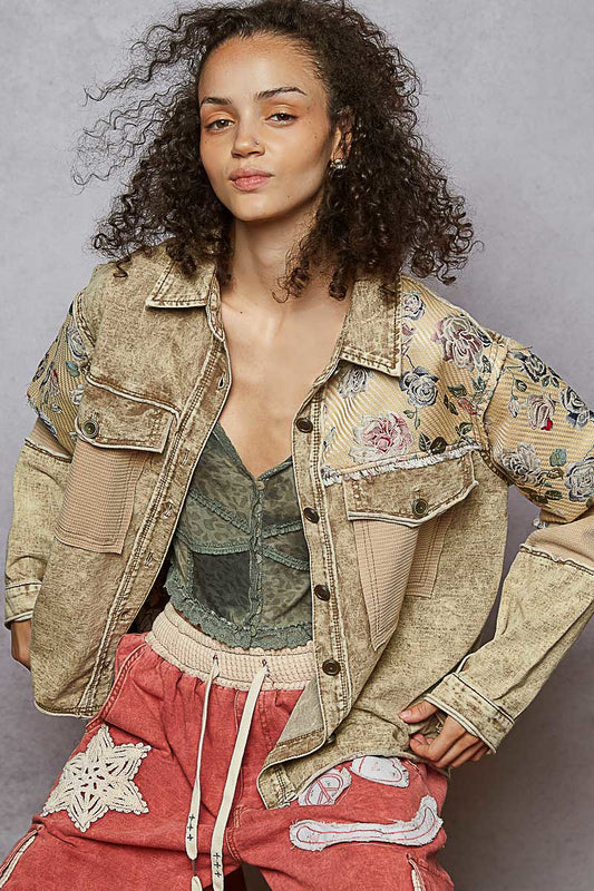 Touch of Floral Button Up Jacket