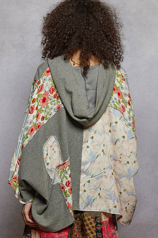 Blushing Breeze Gray Hooded Top