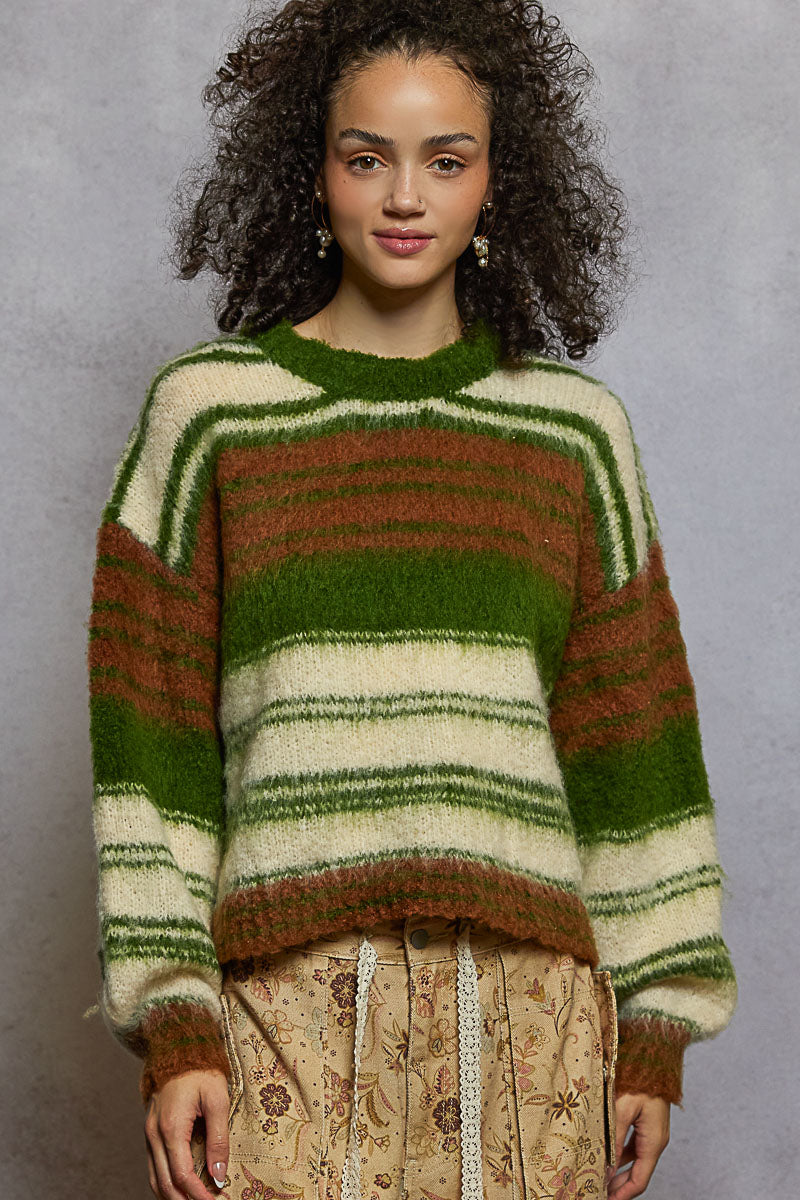 Chestnut & Pine Striped Sweater