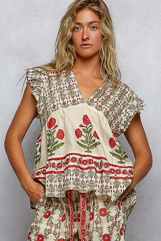 Zinnia Garden Babydoll Top