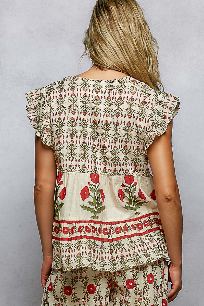 Zinnia Garden Babydoll Top