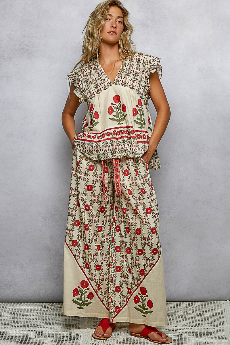 Zinnia Garden Babydoll Top