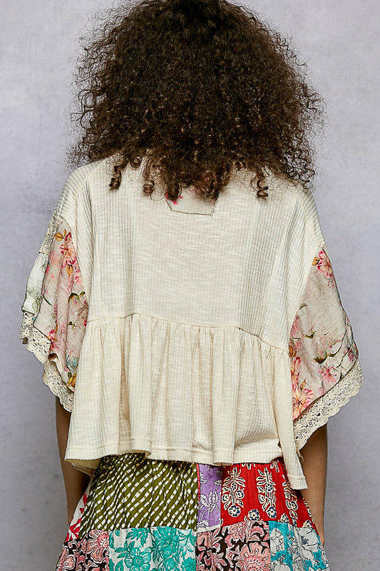 Cottage Floral Flutter Blouse