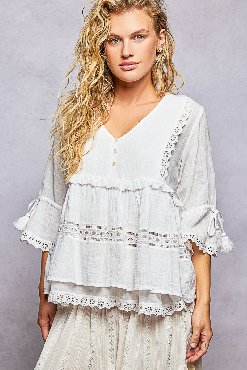 Soft Romance White Blouse