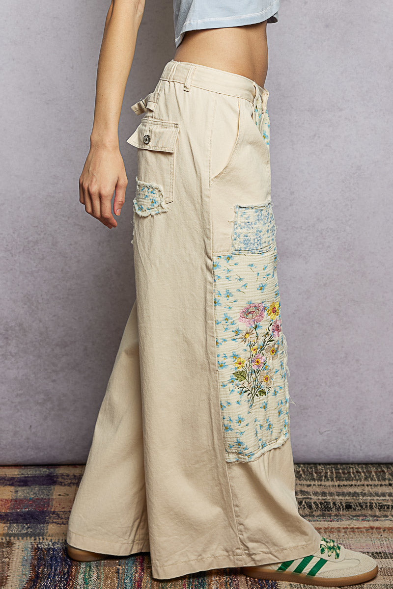 Worn Petals Patch Pants