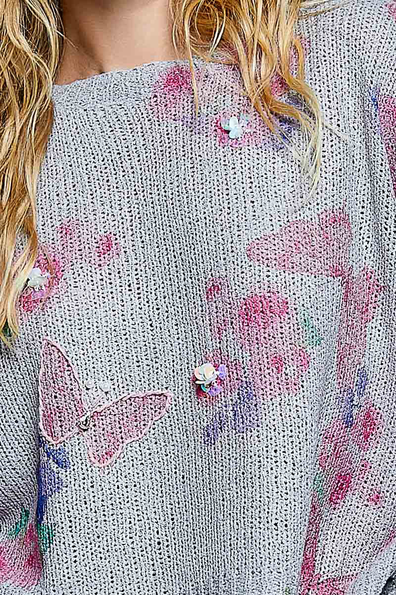Flutter And Flourish Gray Top