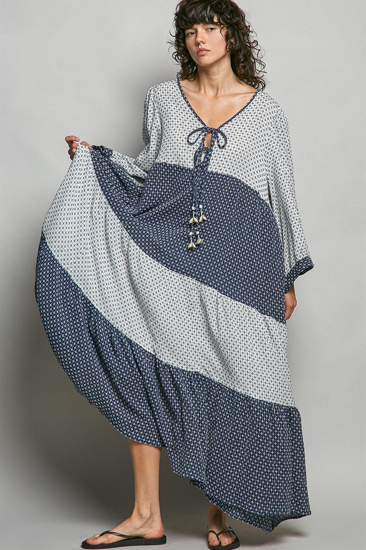 Waves &amp; Seashells Cotton Maxi Dress