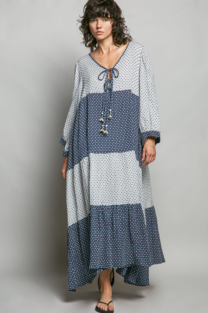 Waves &amp; Seashells Cotton Maxi Dress