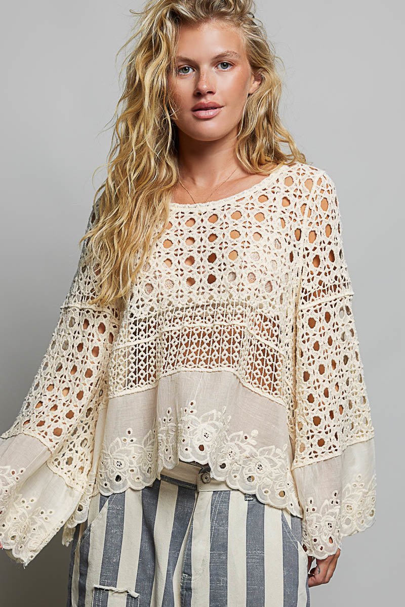 Country Romance Crochet Lace Top