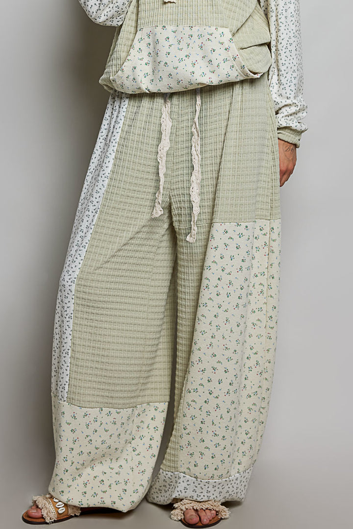 Sage Blossom Patchwork Pants