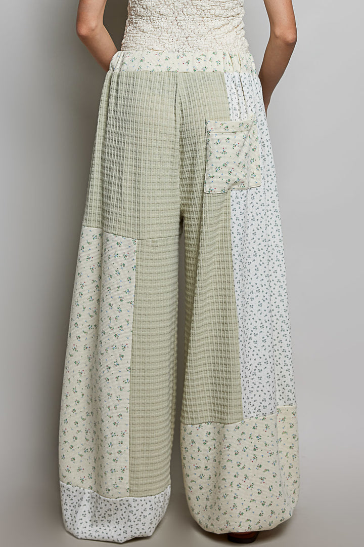 Sage Blossom Patchwork Pants
