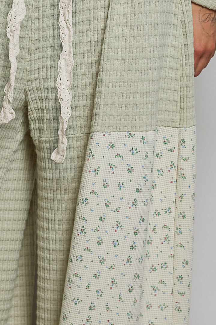 Sage Blossom Patchwork Pants