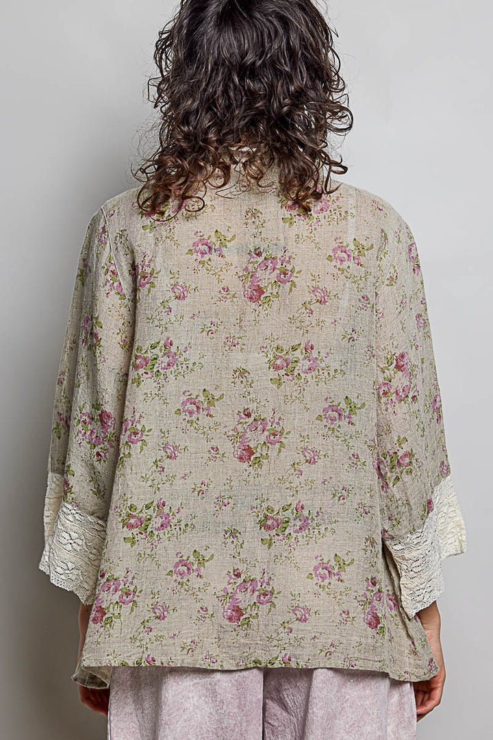 Vintage Rose &amp; Lace Blouse