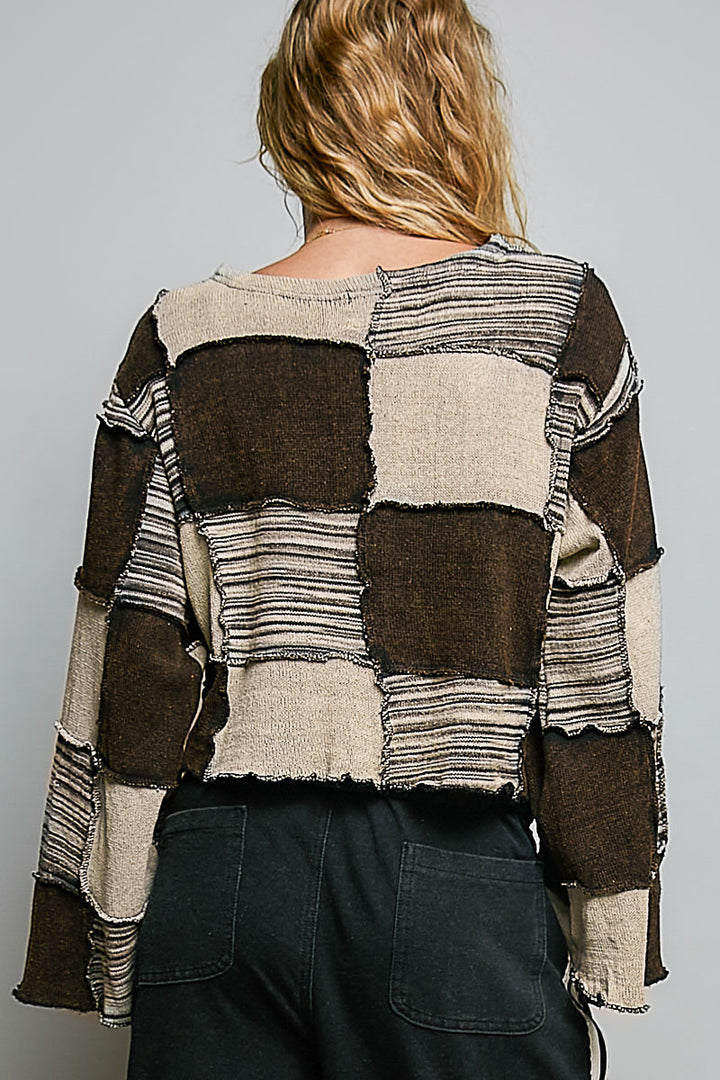 Checkmate Patchwork Cropped Top
