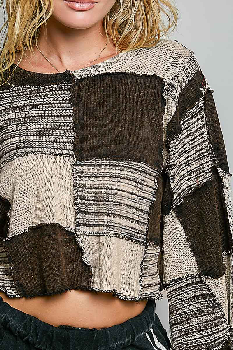 Checkmate Patchwork Cropped Top