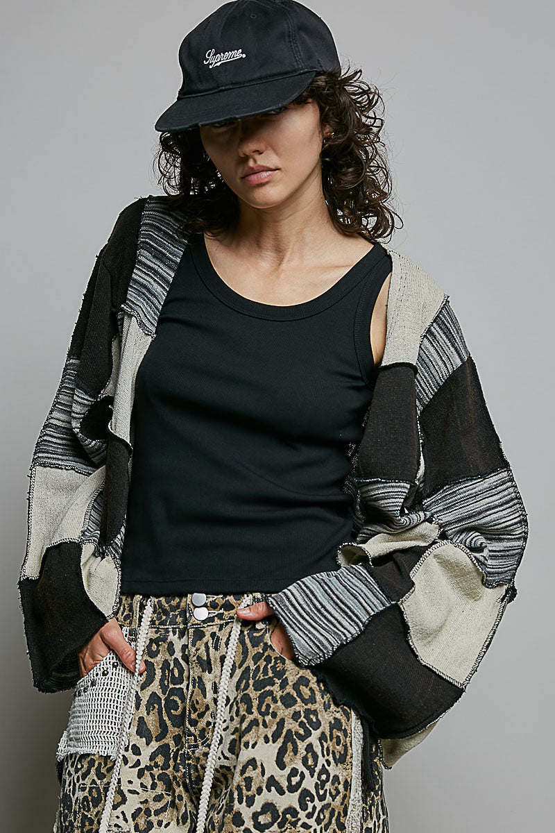 Checkmate Patchwork Cardigan