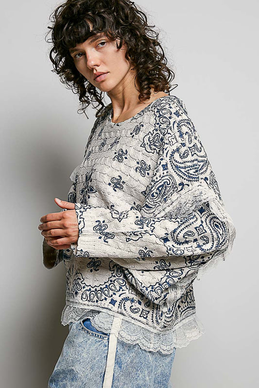 Prairie Paisley Knit Sweater