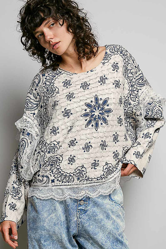 Prairie Paisley Knit Sweater