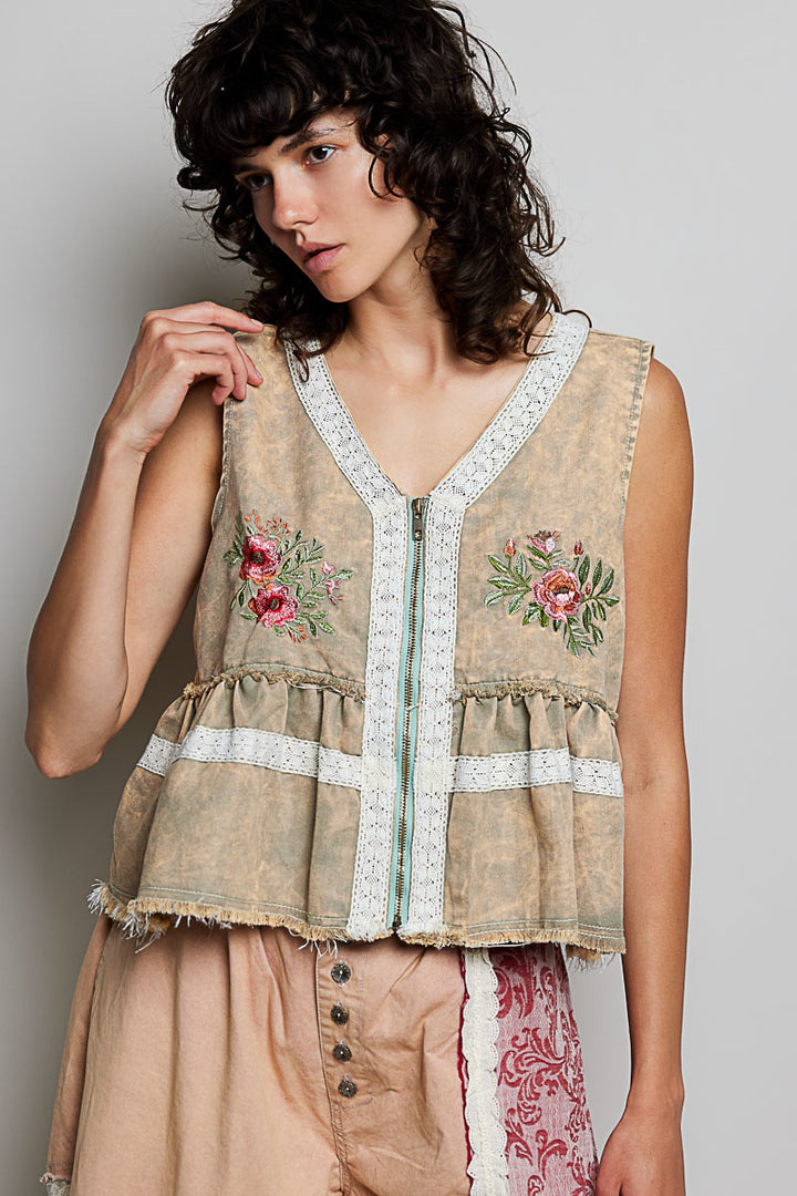 Prairie Rose Embroidered Vest