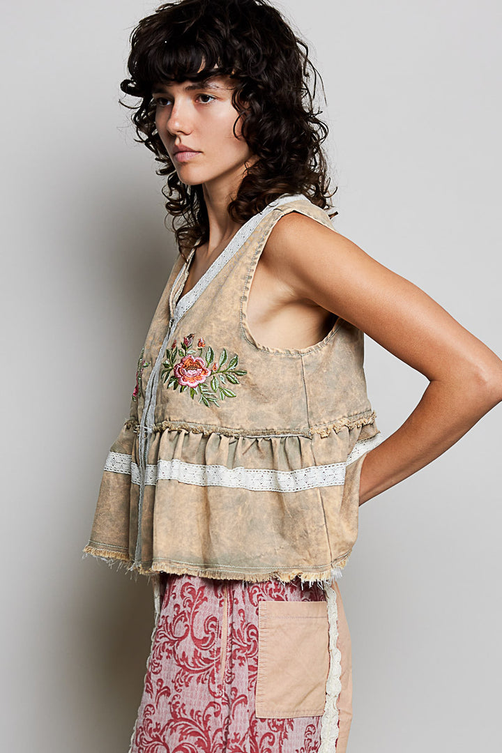 Prairie Rose Embroidered Vest
