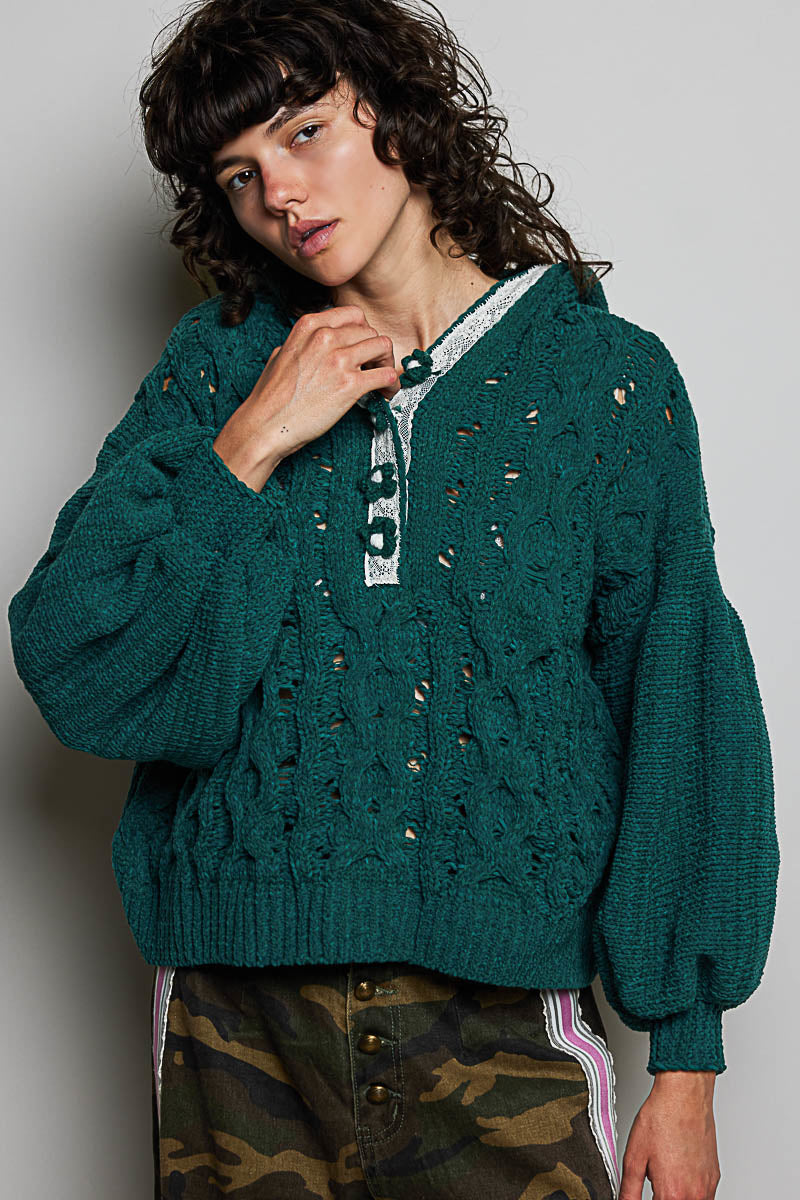 Evergreen Forest Knit Hoodie