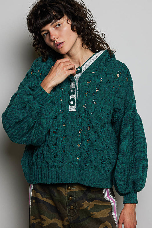 Evergreen Forest Knit Hoodie