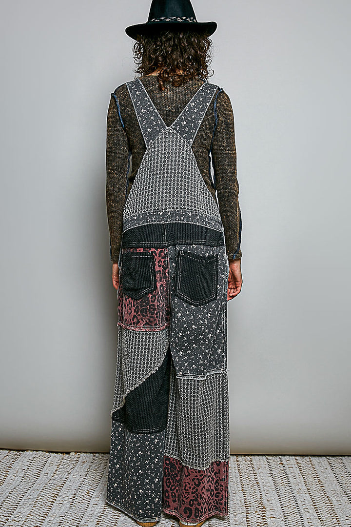 Spotted &amp; Stitched Cotton Overalls