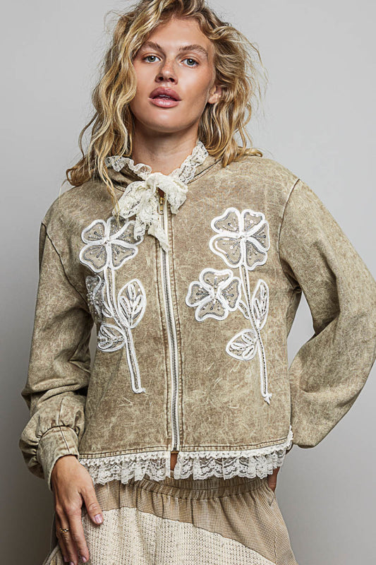 Shimmering Petal Ruffle Jacket