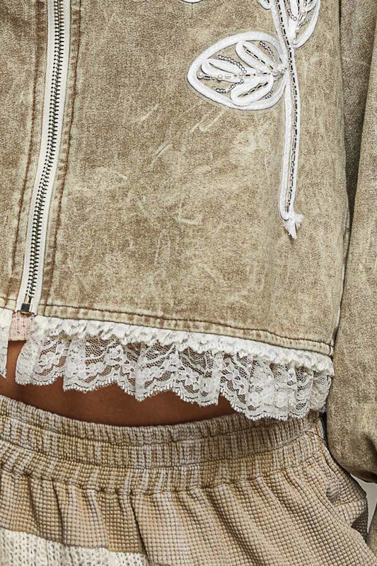 Shimmering Petal Ruffle Jacket