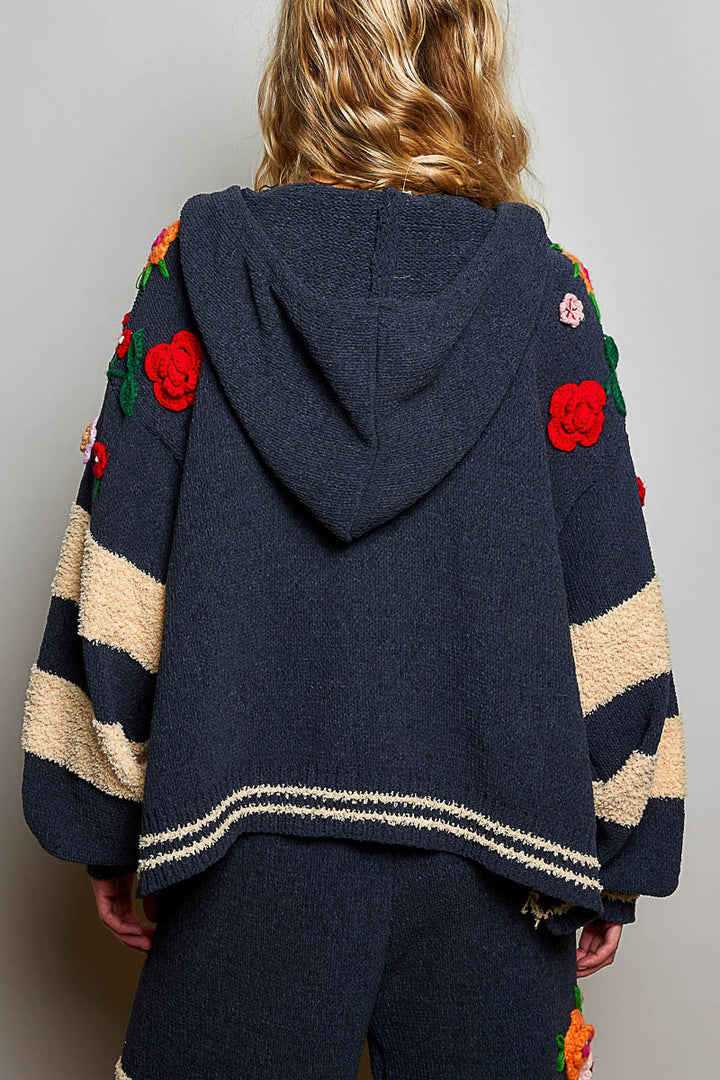 Flora Knit Hoodie