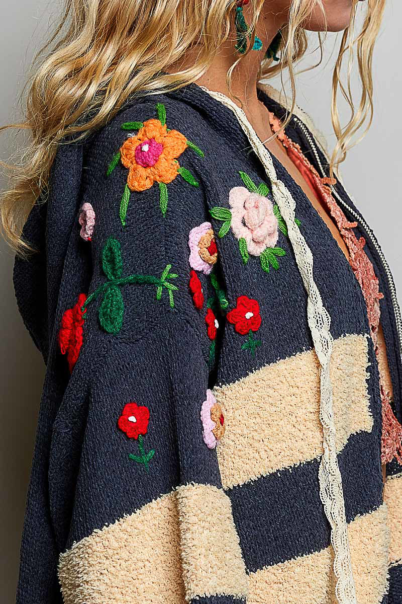 Flora Knit Hoodie