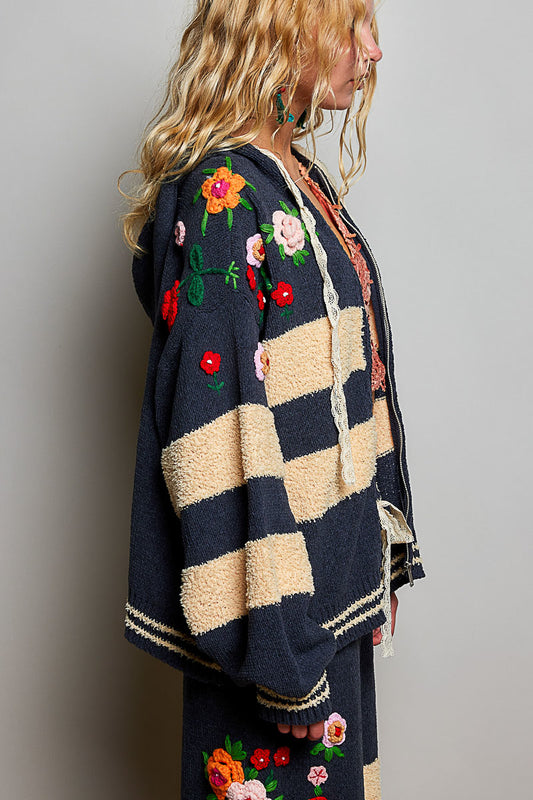 Flora Knit Hoodie
