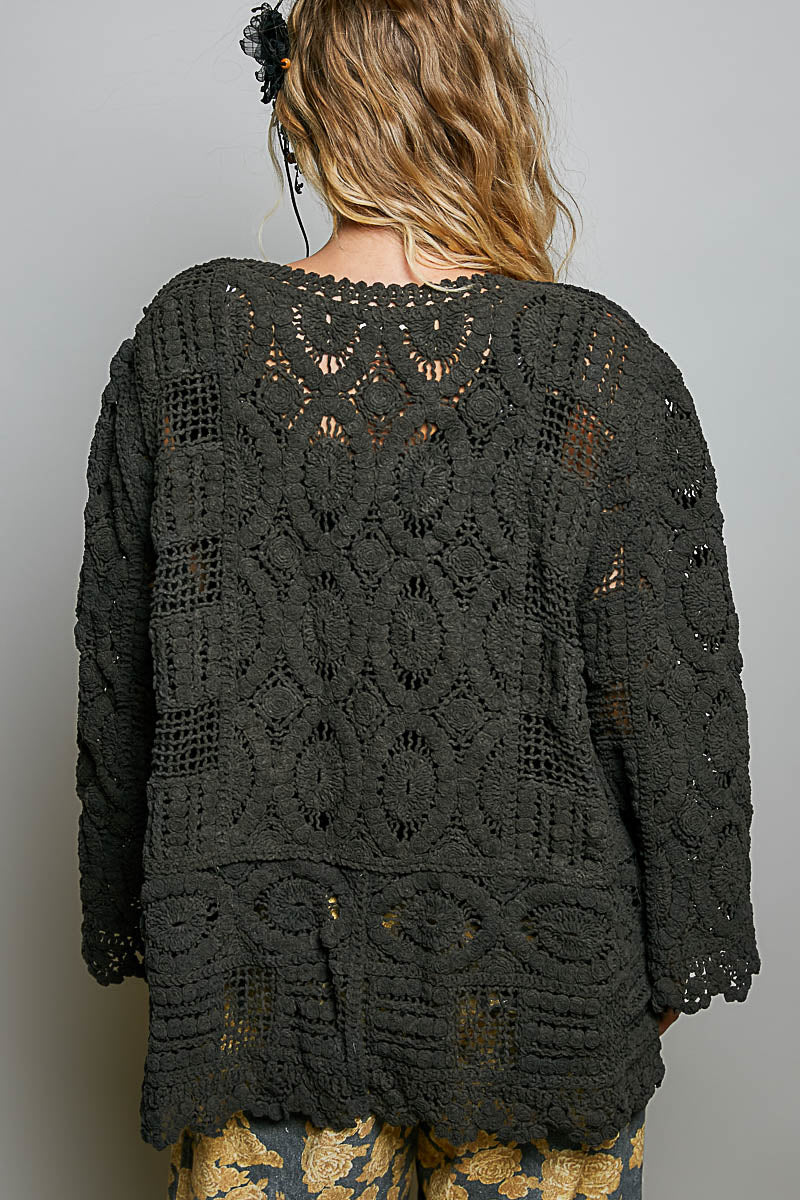 Charcoal Crochet Cardigan – Farm Girls Fancy Frills