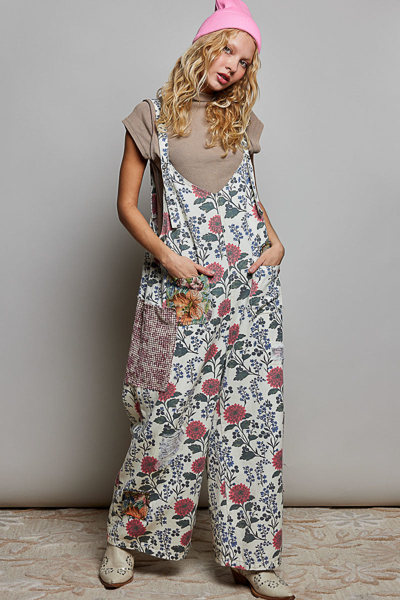 Storybook Garden Cotton Overalls
