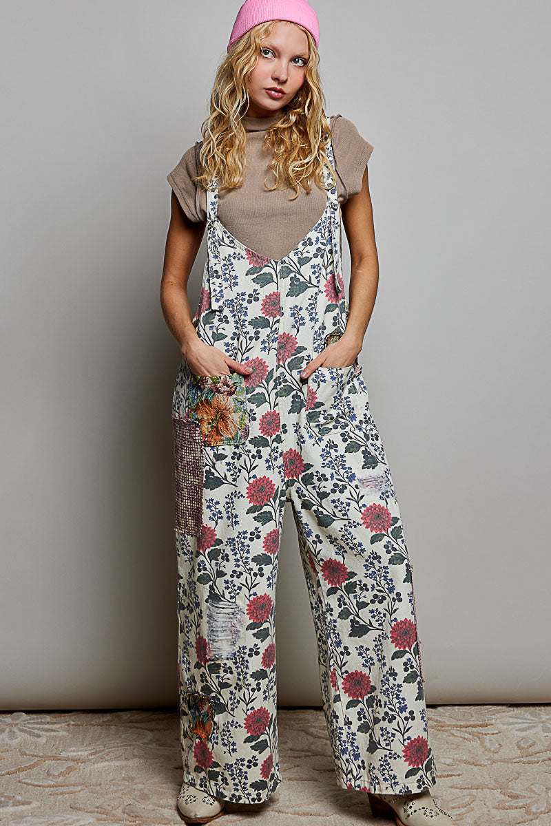 Storybook Garden Cotton Overalls