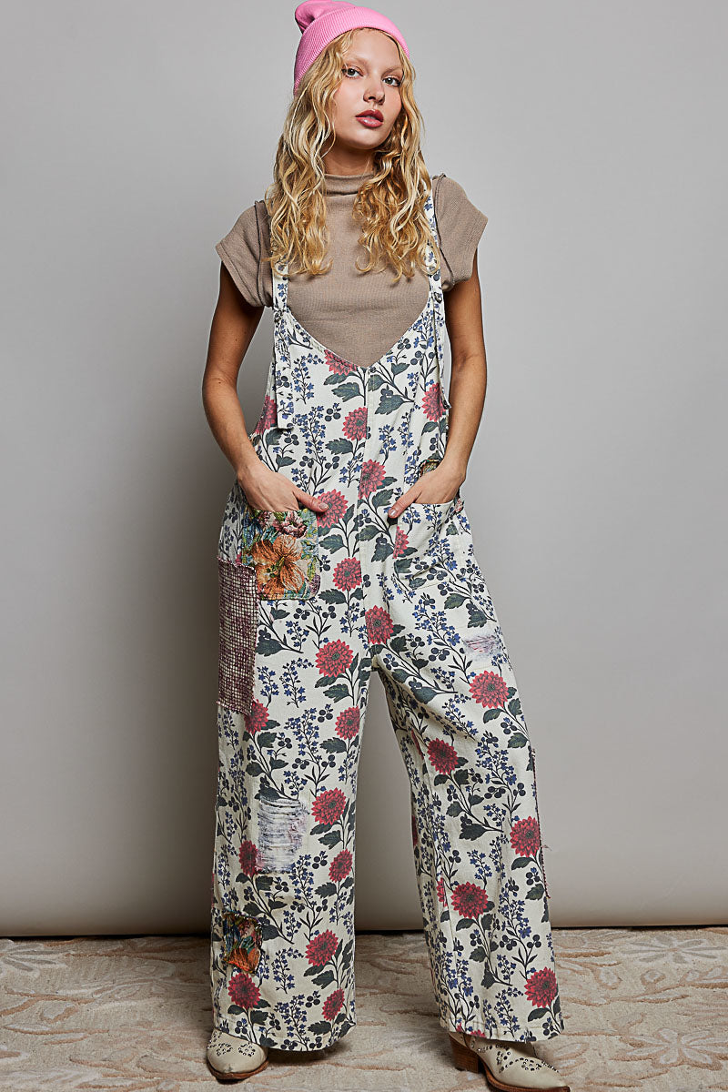 Storybook Garden Cotton Overalls